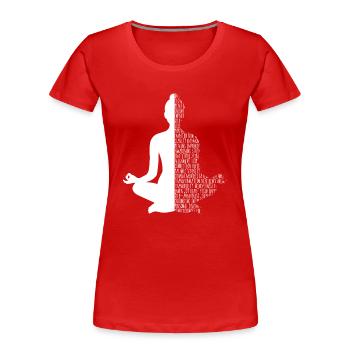 Yoga, meditation, lotus position, new age design, - Women's Premium Organic T-Shirt - red - Front - Mia (176cm)