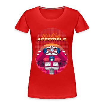 Transformers G1 Optimus Prime 80s Kids Assemble - T-shirt bio Premium Femme - rouge - Devant - Mia (176cm)