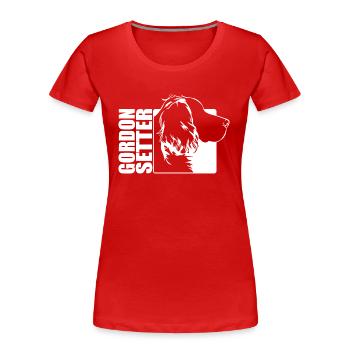 Gordon Setter Profil Chiens Chien Wilsigns - T-shirt bio Premium Femme - rouge - Devant - Mia (176cm)