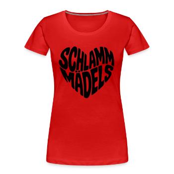 Schlamm Mädels - Frauen Premium Bio T-Shirt - Rot - Vorne - Mia (176cm)