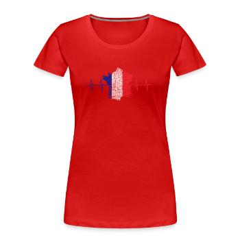 Frankreich France - Frauen Premium Bio T-Shirt - Rot - Vorne - Mia (176cm)