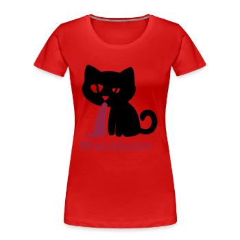 Miezekotze - Frauen Premium Bio T-Shirt - Rot - Vorne - Mia (176cm)