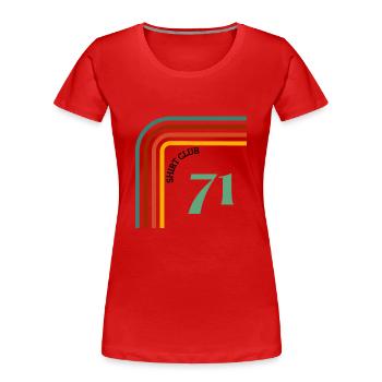 SHIRT CLUB Retro - Frauen Premium Bio T-Shirt - Rot - Vorne - Mia (176cm)