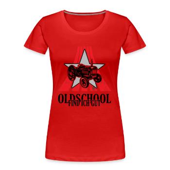 Tracteur oldschool nostalgie tracteur oldie de la campagne - T-shirt bio Premium Femme - rouge - Devant - Mia (176cm)