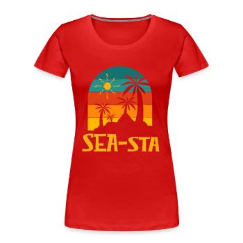 Seasta Beach Summer Ocean Tropical Seaside Trip - Women's Premium Organic T-Shirt - red - Front - Mia (176cm)