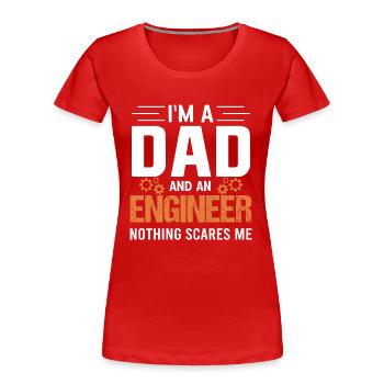Mechanical Engineer - Maschinenbauingenieur Vintag - Frauen Premium Bio T-Shirt - Rot - Vorne - Mia (176cm)