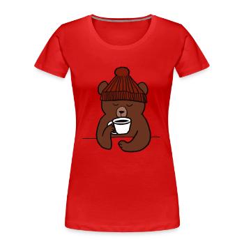 Temperatur für Kaffee - Frauen Premium Bio T-Shirt - Rot - Vorne - Mia (176cm)