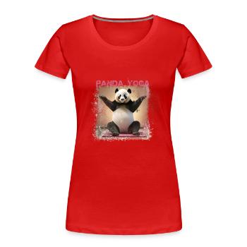 panda yoga,panda,yoga,graffii,painting - Women's Premium Organic T-Shirt - red - Front - Mia (176cm)