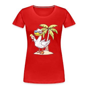 Gans Sommer Strand Urlaub - Frauen Premium Bio T-Shirt - Rot - Vorne - Mia (176cm)