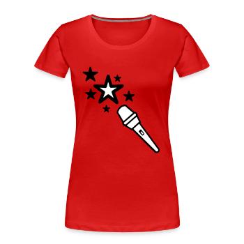 micro - Frauen Premium Bio T-Shirt - Rot - Vorne - Mia (176cm)