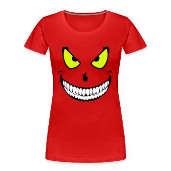 Halloween Monster (3c) - Women's Premium Organic T-Shirt - red - Front - Mia (176cm)