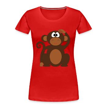 Affe - Frauen Premium Bio T-Shirt - Rot - Vorne - Mia (176cm)
