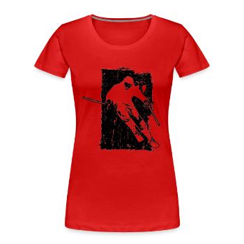 ski skifahrer grunge abfahrt - Frauen Premium Bio T-Shirt - Rot - Vorne - Mia (176cm)