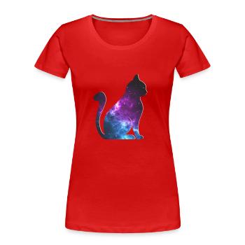 Galaxy Chat cadeau de l’espace - T-shirt bio Premium Femme - rouge - Devant - Mia (176cm)