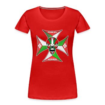 Euskal Herria cross - T-shirt bio Premium Femme - rouge - Devant - Mia (176cm)