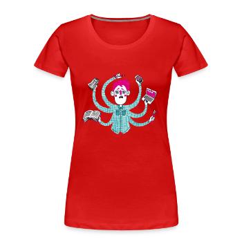 Multi Tasking - Frauen Premium Bio T-Shirt - Rot - Vorne - Mia (176cm)