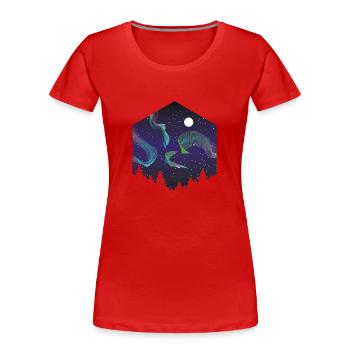 Polar Lichter 2 - Frauen Premium Bio T-Shirt - Rot - Vorne - Mia (176cm)