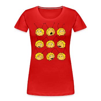 Maya The Bee Faces - Women's Premium Organic T-Shirt - red - Front - Mia (176cm)