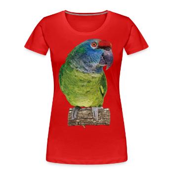 The red-backed amazon - Women's Premium Organic T-Shirt - red - Front - Mia (176cm)