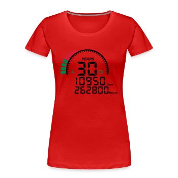 years 30 years anniversary meter - Women's Premium Organic T-Shirt - red - Front - Mia (176cm)