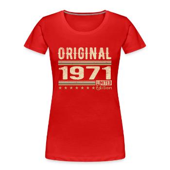 Original 1971 - Retro 1971 Birthday Gift - Women's Premium Organic T-Shirt - red - Front - Mia (176cm)
