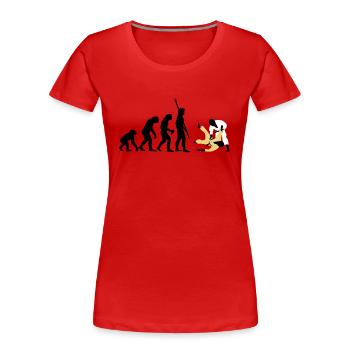 evolution_judo_a_3c - Frauen Premium Bio T-Shirt - Rot - Vorne - Mia (176cm)
