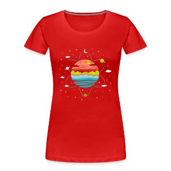 Summer Vibes - Starry Night - Summer Perfume Tshirt - Women's Premium Organic T-Shirt - red - Front - Mia (176cm)