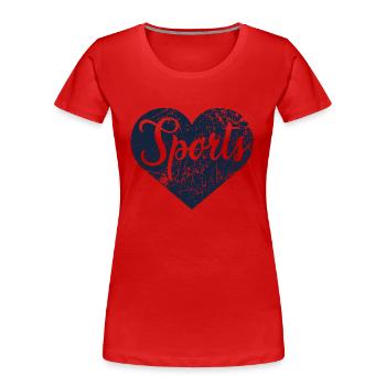 Sports Herz - Frauen Premium Bio T-Shirt - Rot - Vorne - Mia (176cm)