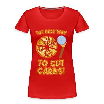 La meilleure façon de réduire les glucides - T-shirt bio Premium Femme - rouge - Devant - Mia (176cm)