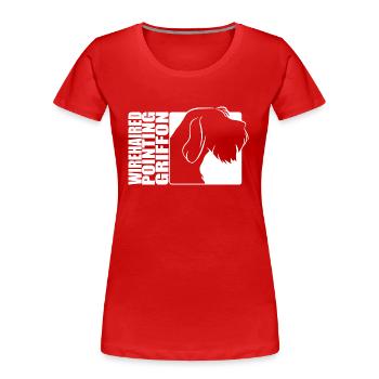 Wirehaired Pointing Griffon Profile Dogs Hunting Dog - Women's Premium Organic T-Shirt - red - Front - Mia (176cm)