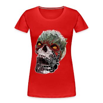 Halloween Gruselmonster - Frauen Premium Bio T-Shirt - Rot - Vorne - Mia (176cm)