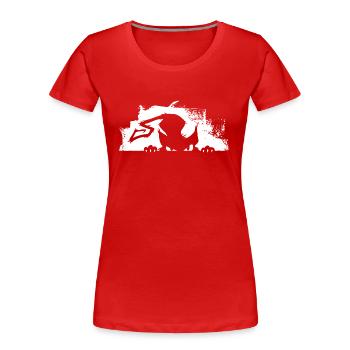 Katze Katzen Böse Mieze Kater - Frauen Premium Bio T-Shirt - Rot - Vorne - Mia (176cm)