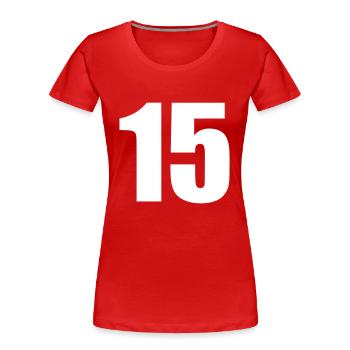 15 - T-shirt bio Premium Femme - rouge - Devant - Mia (176cm)