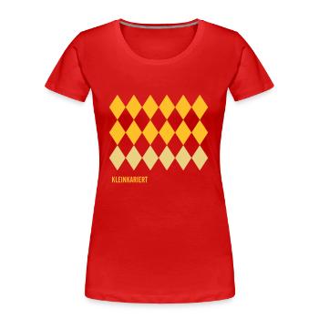 Kleinkariert - Frauen Premium Bio T-Shirt - Rot - Vorne - Mia (176cm)