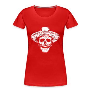Mexikaner Totenkopf - Frauen Premium Bio T-Shirt - Rot - Vorne - Mia (176cm)