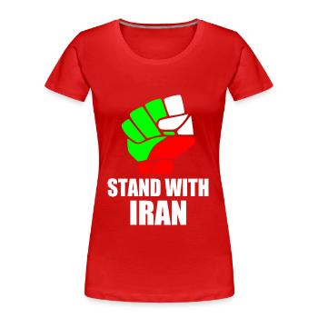 Stand with iran - T-shirt bio Premium Femme - rouge - Devant - Mia (176cm)
