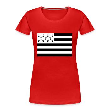 Drapeau Bretagne - T-shirt bio Premium Femme - rouge - Devant - Mia (176cm)