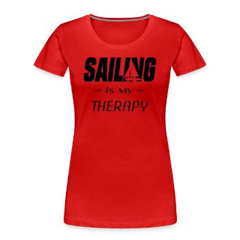 sailing seglen - Frauen Premium Bio T-Shirt - Rot - Vorne - Mia (176cm)