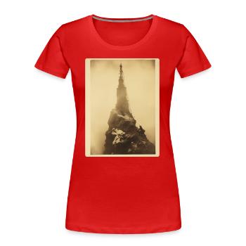 The Spire - Women's Premium Organic T-Shirt - red - Front - Mia (176cm)