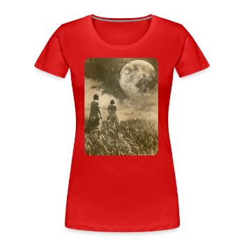 follow the moon - Women's Premium Organic T-Shirt - red - Front - Mia (176cm)