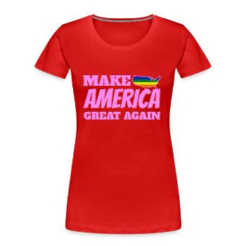 pride america queer schwul lesbisch liebe USA US - Frauen Premium Bio T-Shirt - Rot - Vorne - Mia (176cm)