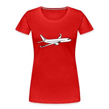 plane - Women's Premium Organic T-Shirt - red - Front - Mia (176cm)