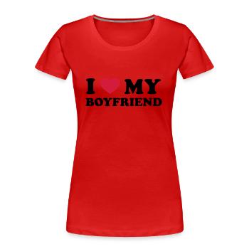 I Love My Boyfriend - Frauen Premium Bio T-Shirt - Rot - Vorne - Mia (176cm)