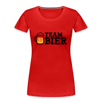 Bier - Frauen Premium Bio T-Shirt - Rot - Vorne - Mia (176cm)