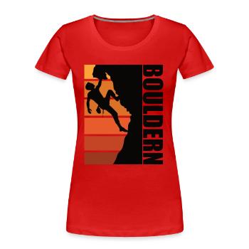 Bouldern - Boulderer - Frauen Premium Bio T-Shirt - Rot - Vorne - Mia (176cm)