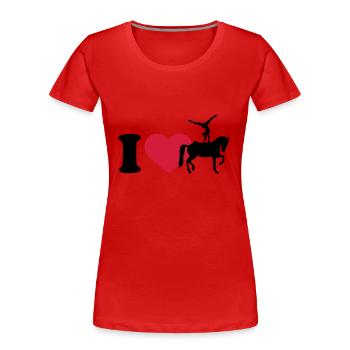 I love Voltige - T-shirt bio Premium Femme - rouge - Devant - Mia (176cm)