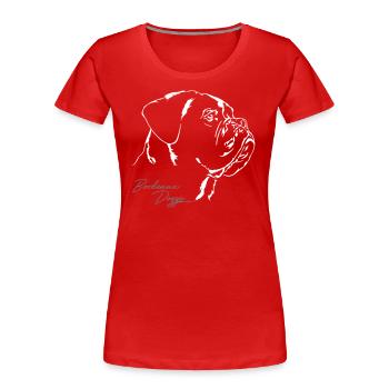 BORDEAUX DOGGE Portrait Wilsigns - T-shirt bio Premium Femme - rouge - Devant - Mia (176cm)