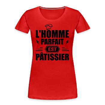 The Perfect Man Is Pastry Chef Pastry Gift - Women's Premium Organic T-Shirt - red - Front - Mia (176cm)