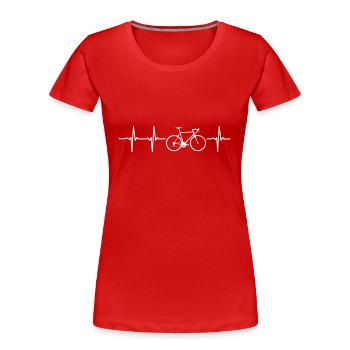 Rennrad T-Shirt Geschenk Idee Weihnachten Lustig - Frauen Premium Bio T-Shirt - Rot - Vorne - Mia (176cm)