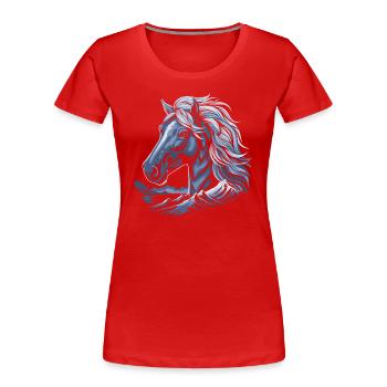 Icelandic horse - Women's Premium Organic T-Shirt - red - Front - Mia (176cm)